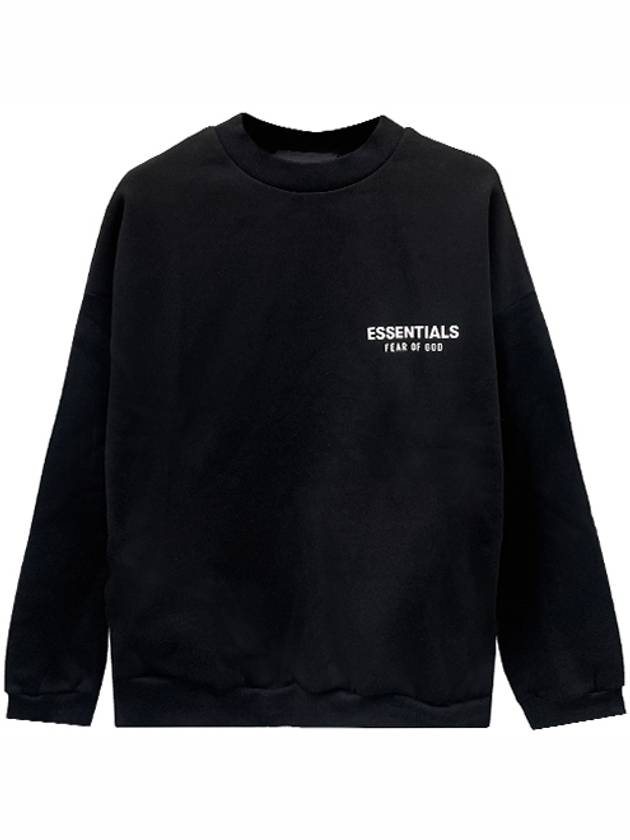 피어오브갓 에센셜 로고 플리스 크루넥 맨투맨 블랙 남성 맨투맨 192HO246260F 001 TJ