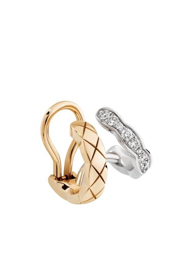 샤넬 COCO CRUSH 싱글 이어링18K 화이트 골드와 다이아몬드 J12915