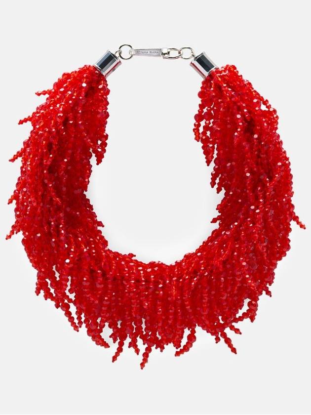 Simone Rocha Cascading Crystal Tassle Necklace