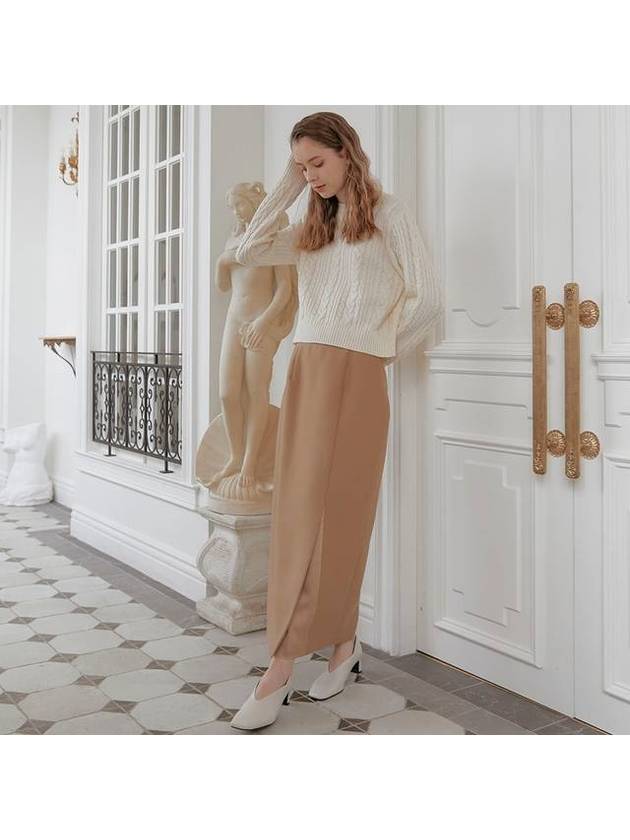 티나블러썸 메리 골드 H라인 스커트 베이지