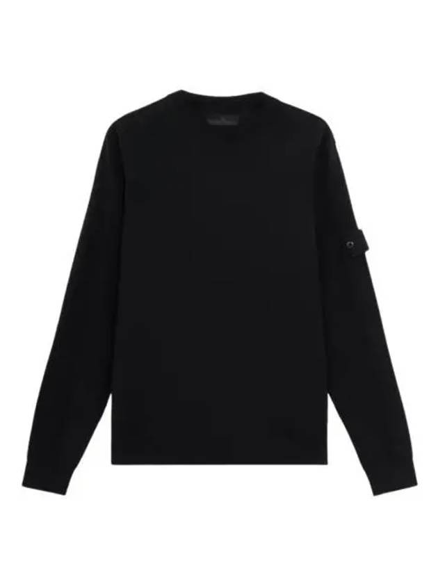 스톤 아일랜드 566FC 고스트 라이트 퓨어 RWS 울 크루넥 점퍼 위드 립드 디테일 블랙 24FW Stone Island 566FC Ghost Light Pure RWS Wool Crewneck Jumper with Ribbed Details Black 24FW