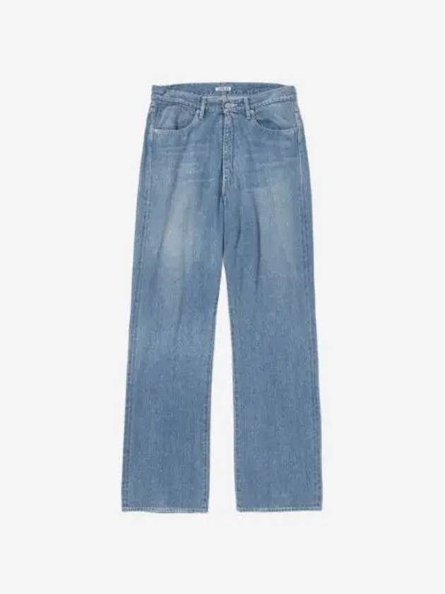 오라리 셀비지 페이디드 라이트 데님 팬츠 라이트 인디고 Auralee Selvedge Faded Light Denim Pants Light Indigo