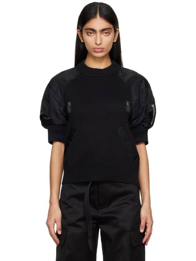 Sacai 사카이 블랙 패널 니트 스웨터