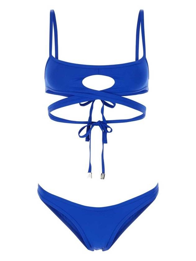 디아티코 여성 컷아웃 스파게티 스트랩 비키니 블루