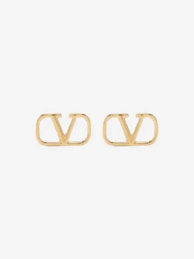 W 발렌티노 가라바니 V 로고 시그니처 메탈 귀걸이 골드 W Valentino Garavani V Logo Signature Metal Earrings Gold