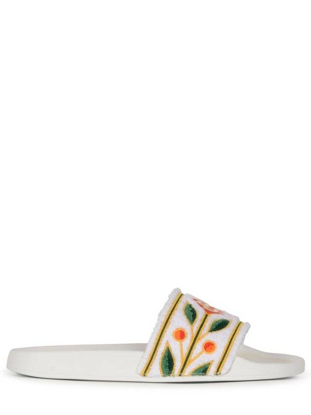 카사블랑카 로고 자수 테리 슬라이드