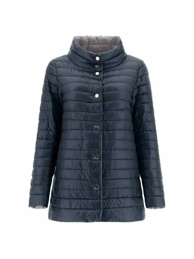 에르노 여성 A 셰이프 리버서블 나일론 다운 패딩 네이비