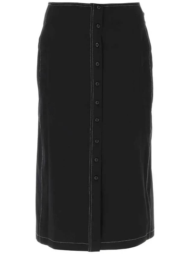 로우 클래식 토널 스티치 하이웨이스트 스커트 LOW23SMSK030_BLACK