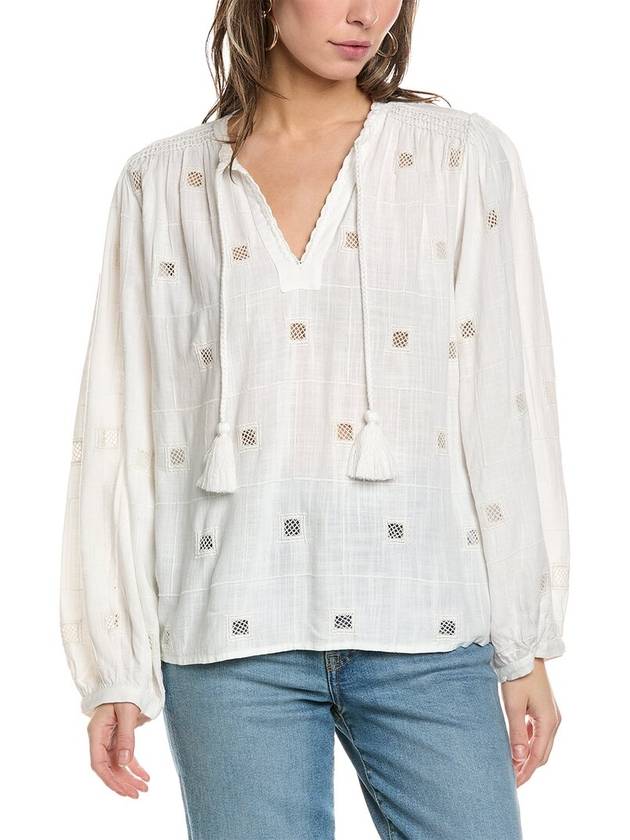 태슬 리넨 블렌드 블라우스 Tassel Linen blend Blouse