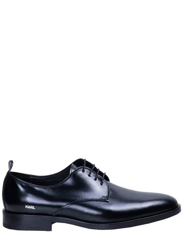Karl Lagerfeld 라운드 토 레이스업 슈즈 KL12026_000blackleather