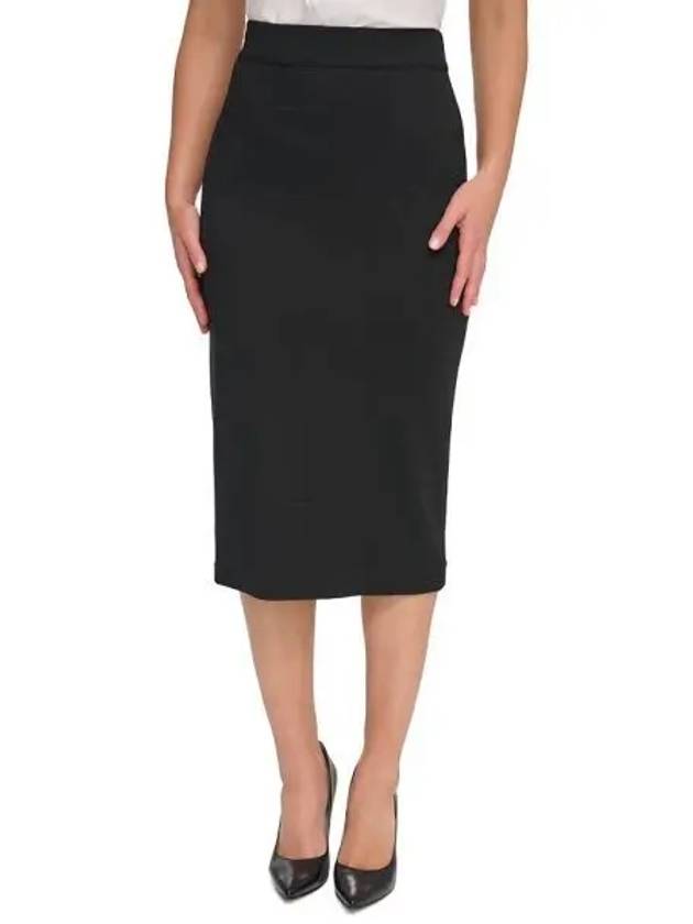 우먼 타미힐피거 폰테 펜슬 미디 스커트 치마 블랙 7515174