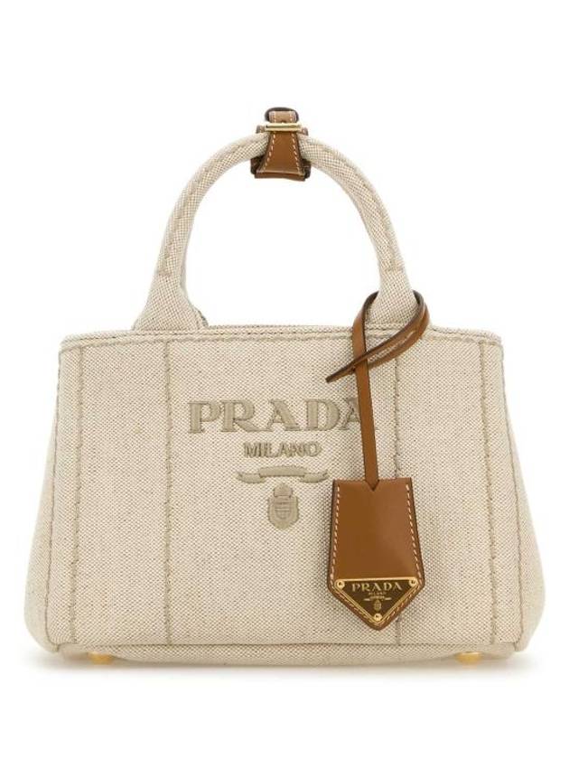 프라다 리넨 블렌드 미니 토트 백 내추럴