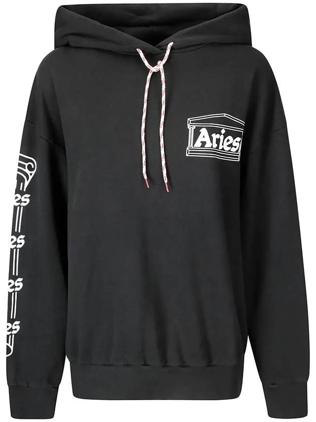 양자리 컬럼 드로스트링 후드 티셔츠 AR2001002_BLK