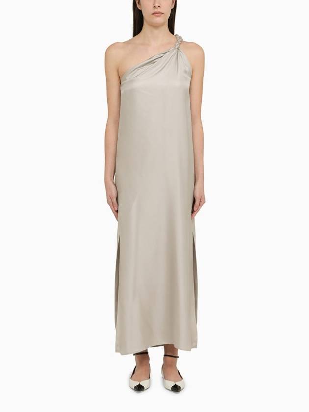 Loulou Studio Adela silver grey silk long dress