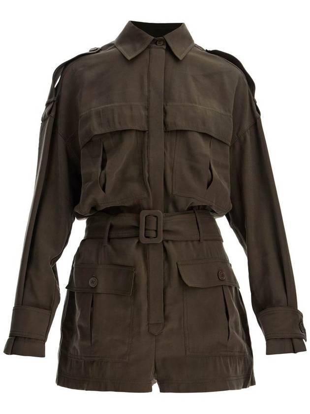 안다마네 칼라 벨티드 점프수트