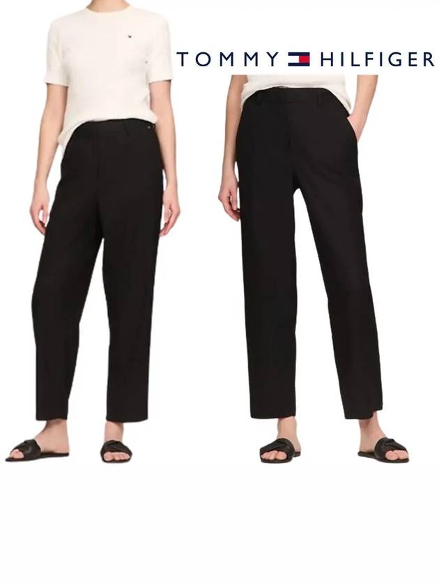 타미힐피거 여성 클래식 테이퍼 팬츠 바지 블랙