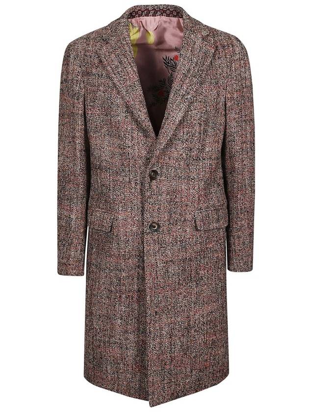 Etro 싱글 브레스트 스트레이트 헴 코트