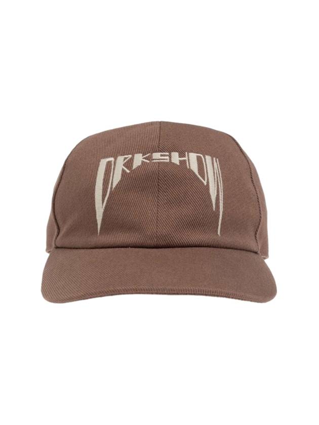 릭오웬스 DRKSHDW 로고 자수 볼캡 브라운
