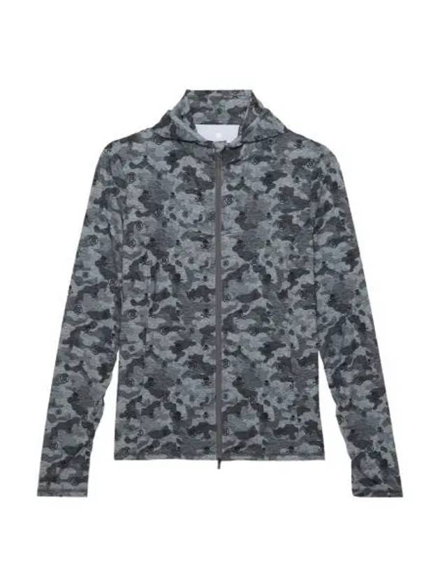 W 지포어 아이콘 카모 후드 테크 인터락 풀 집 미드 레이어 차콜 헤더 그레이 W G Fore Icon Camo Hooded Tech Interlock Full Zip Mid Layer Charcoal Heather Grey
