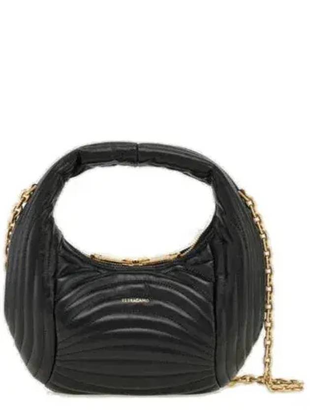 페라가모 체인 링크 퀼팅 호보 백 776518_219468NERO