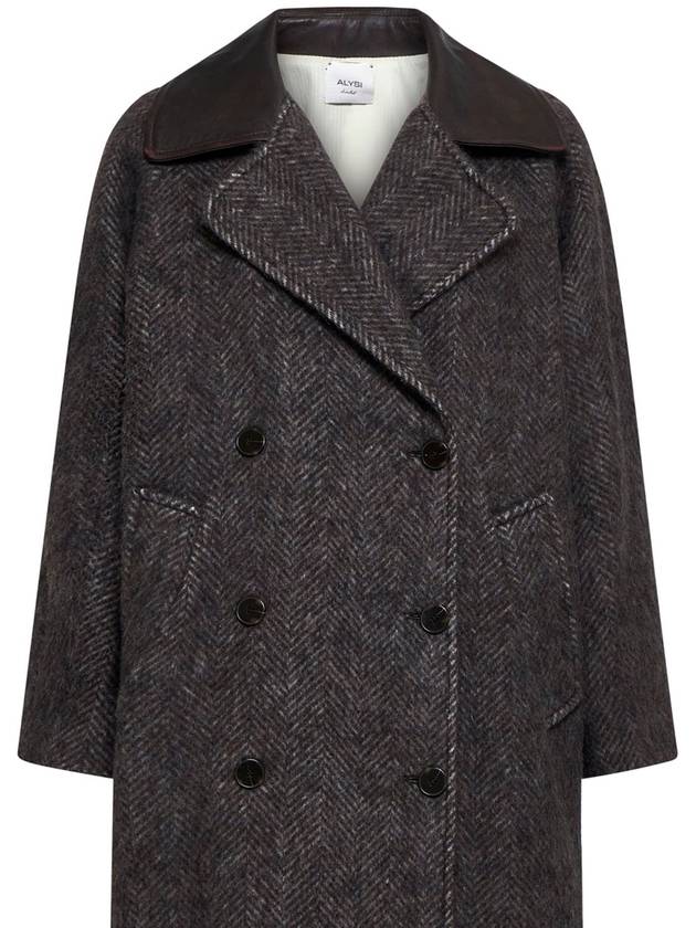 알리시 더블브레스트 스트레이트 헴 코트 Alysi Double Breasted Straight Hem Coat