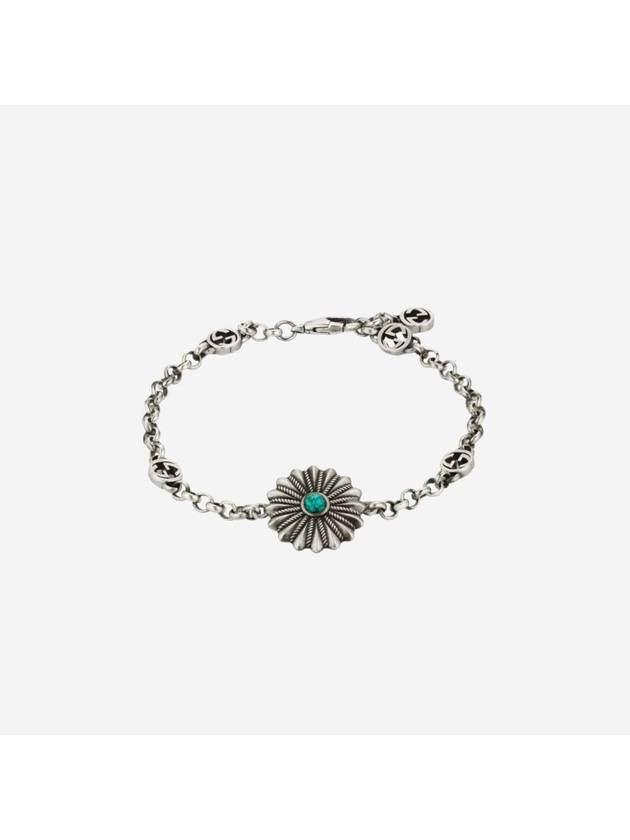 구찌 인터로킹 G 플라워 팔지 실버