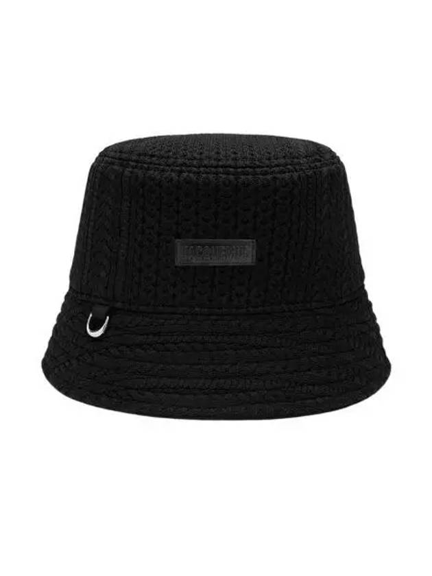 자크뮈스 르 밥 벨로 케이블 니트 버킷햇 블랙 Jacquemus Le bob Belo Cable Knit Bucket Hat Black