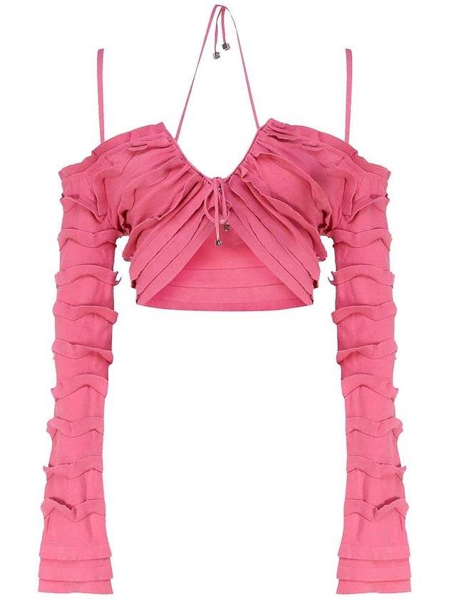 Blumarine Knit Top With Ruffles