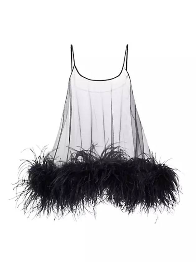Dita 깃털 장식 베이비돌 탑 Dita Feather Embellished Babydoll Top