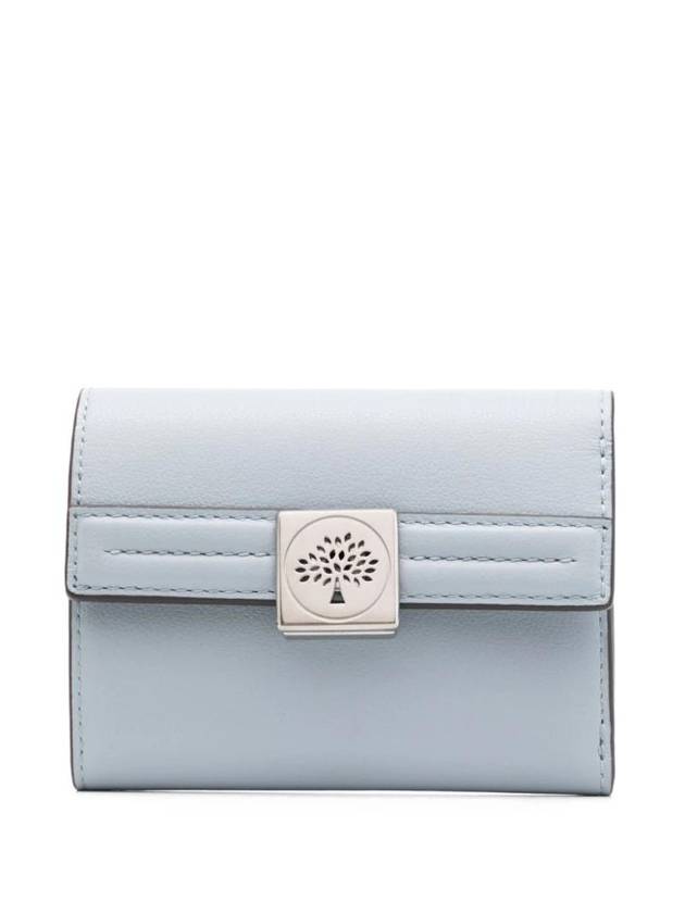 멀버리 트리 로고 트리폴드 레더 반지갑 블루