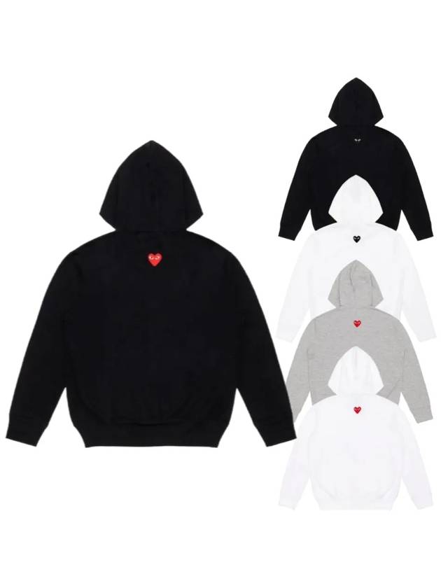 꼼데가르송 후드집업 코튼 레드 블랙 와펜