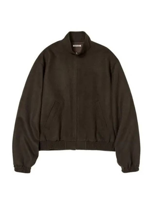 오라리 베이비 카멜 플란넬 집 블루종 다크 브라운 Auralee Baby Camel Flannel Zip Blouson Dark Brown