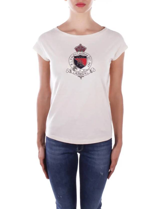 로렌 랄프 로렌 로고 프린트 크루넥 티셔츠 200955438_001