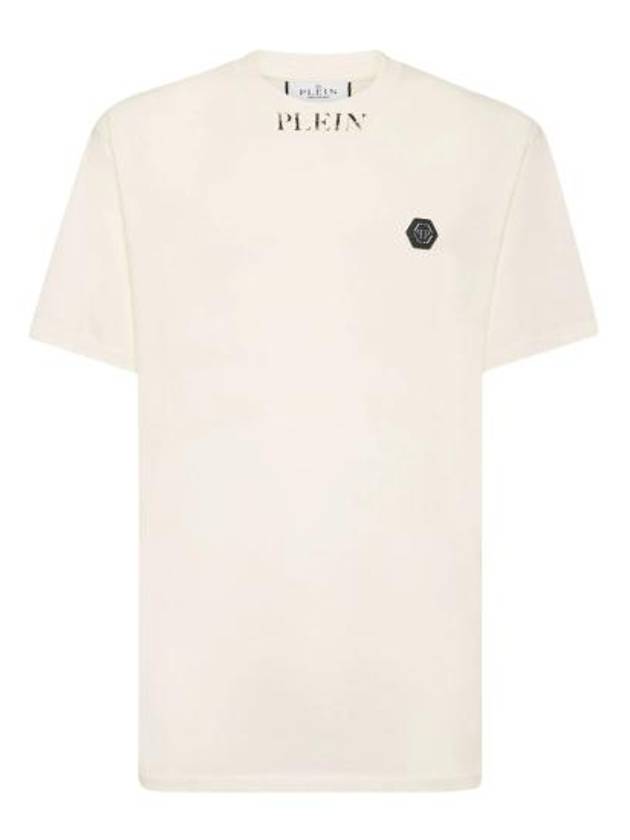 25SS 필립 플레인 반팔 티셔츠 MTK8252 PJY002N 01OF WHITE