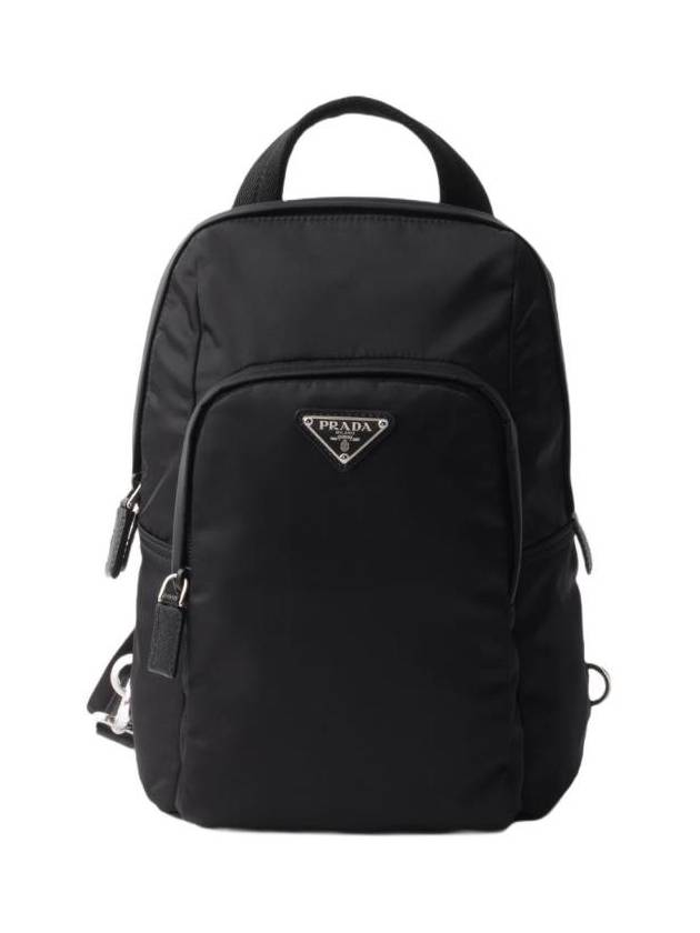 프라다 리나일론 앤 사피아노 레더 백팩 블랙 2VZ116 2DMG F0002
