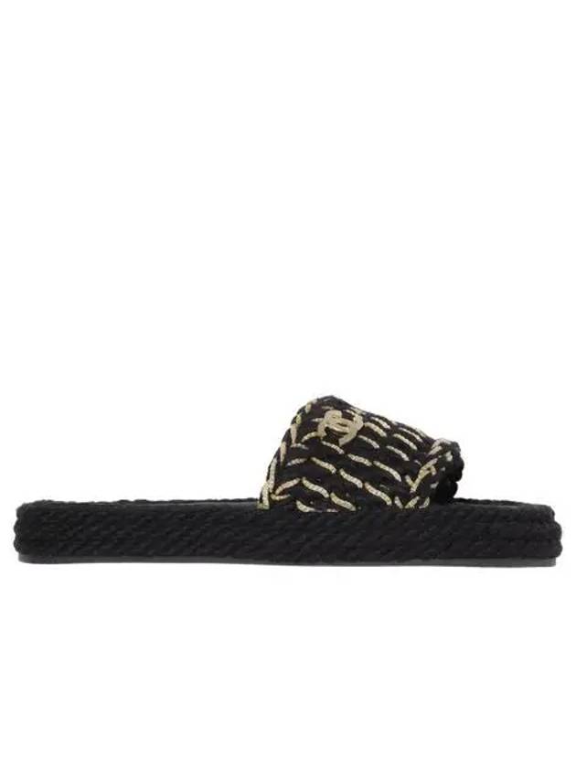 W 샤넬 뮬 브레이드 니트 & 블랙 W Chanel Mules Braided Knit & Black