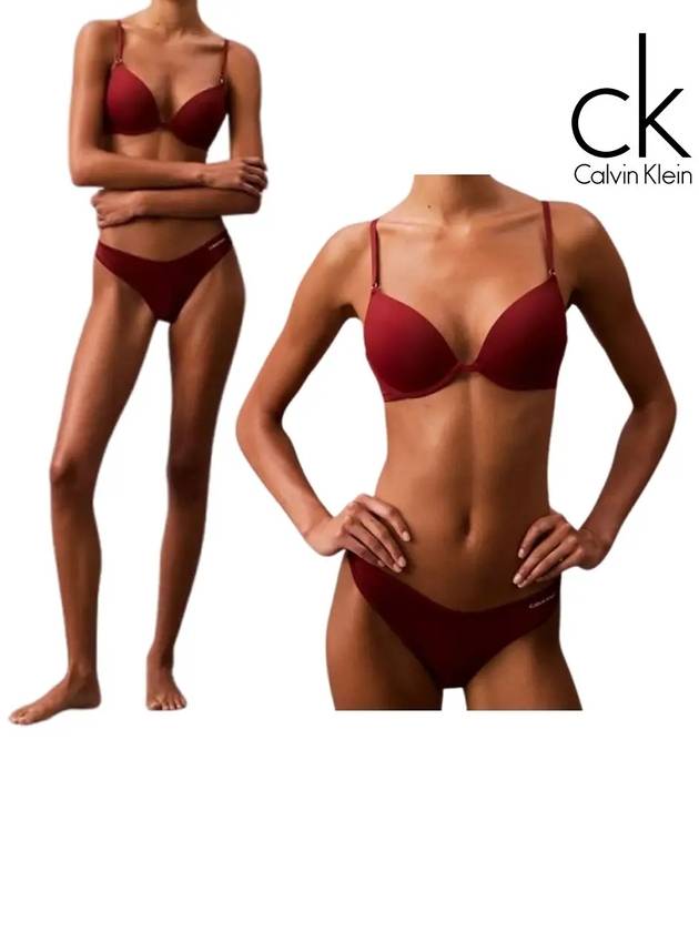 캘빈클라인 언더웨어 여성 라지브이 끈팬티 버건디