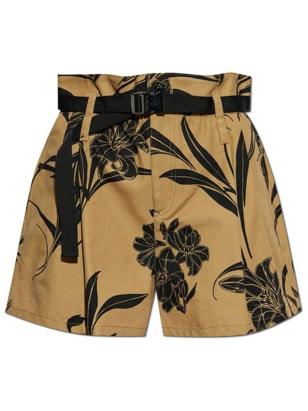 몽클레르 플로럴 프린트 벨티드 반바지