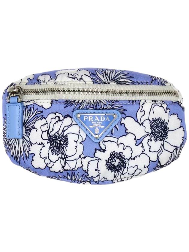 프라다 프린티드 나일론 리스트 파우치 셀레스트