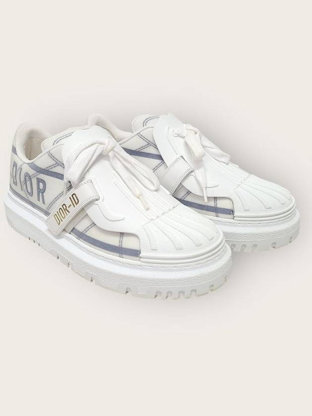 디올 화이트 블루 테크니컬 패브릭 ID 스니커즈 38