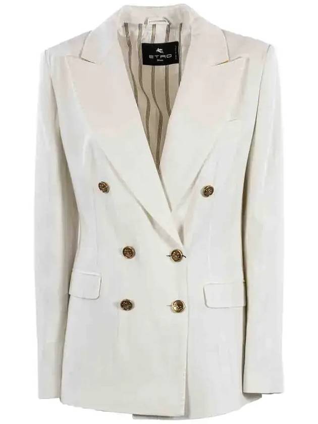 Etro 슬럽 텍스처 더블 브레스티드 테일러드 블레이저 WRCA001099TUDH4_W0001
