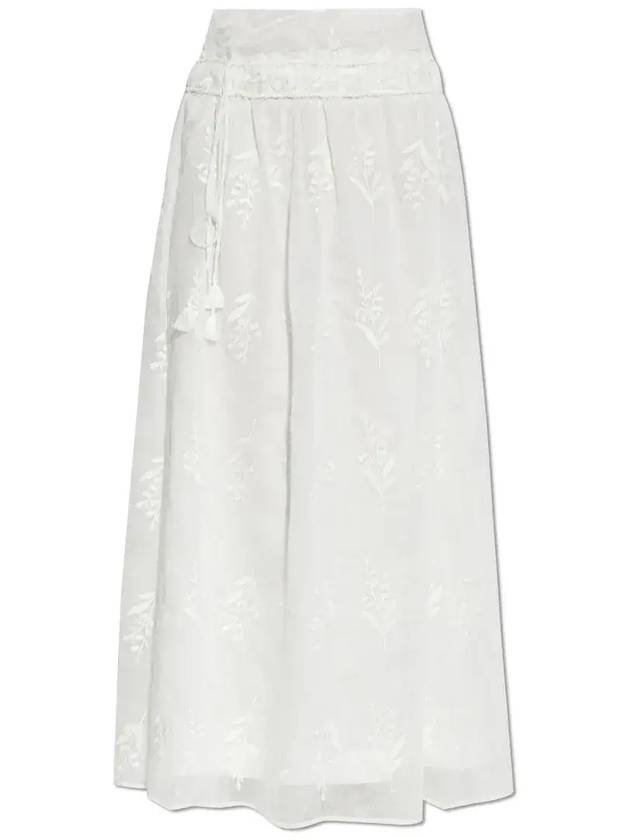 꽃무늬 문테 스커트 2551220255250_IVORY