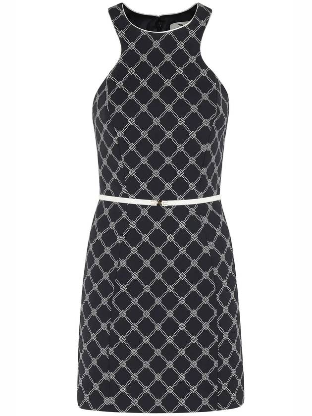Elisabetta Franchi 다이아몬드 프린트 드레스 ABS5551E2096_685NEROBURRO