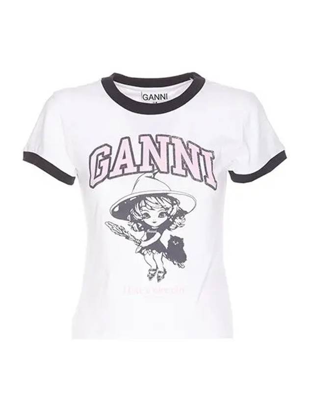 가니 베이직 저지 WITCH 스몰 반팔 티셔츠 T4156 151