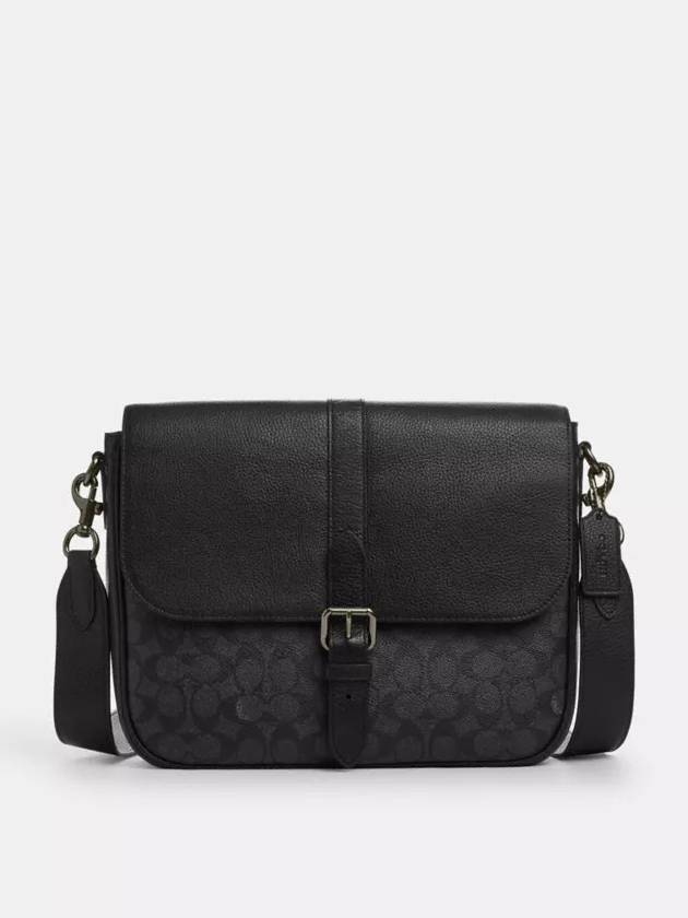 코치 워너 메신저백 남성 크로스백 Gunmetal Charcoal Black