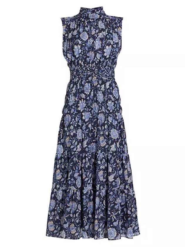Junia 플로럴 주름 장식 미디 드레스 Junia Floral Ruched Midi Dress