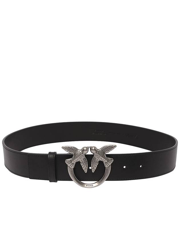 Pinko Love Berry 4 Leather belt with logo buckle
