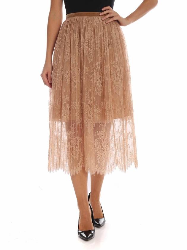 Vivetta Midi-skirt in nude colored rebrode lace