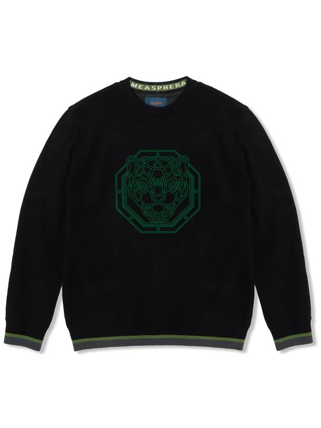 UNI Regular fit windproof Round Sweater BLACK