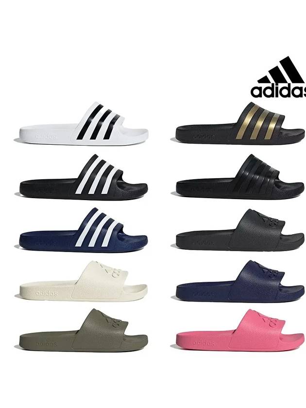 아디다스 아쿠아 로고 삼선 슬라이드 슬리퍼 10컬러